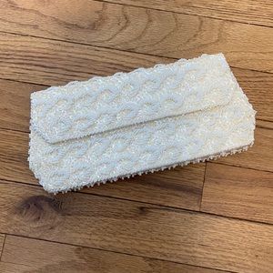 White beaded clutch